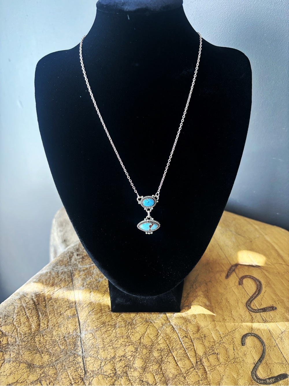 Golden hills turquoise sterling silver necklace